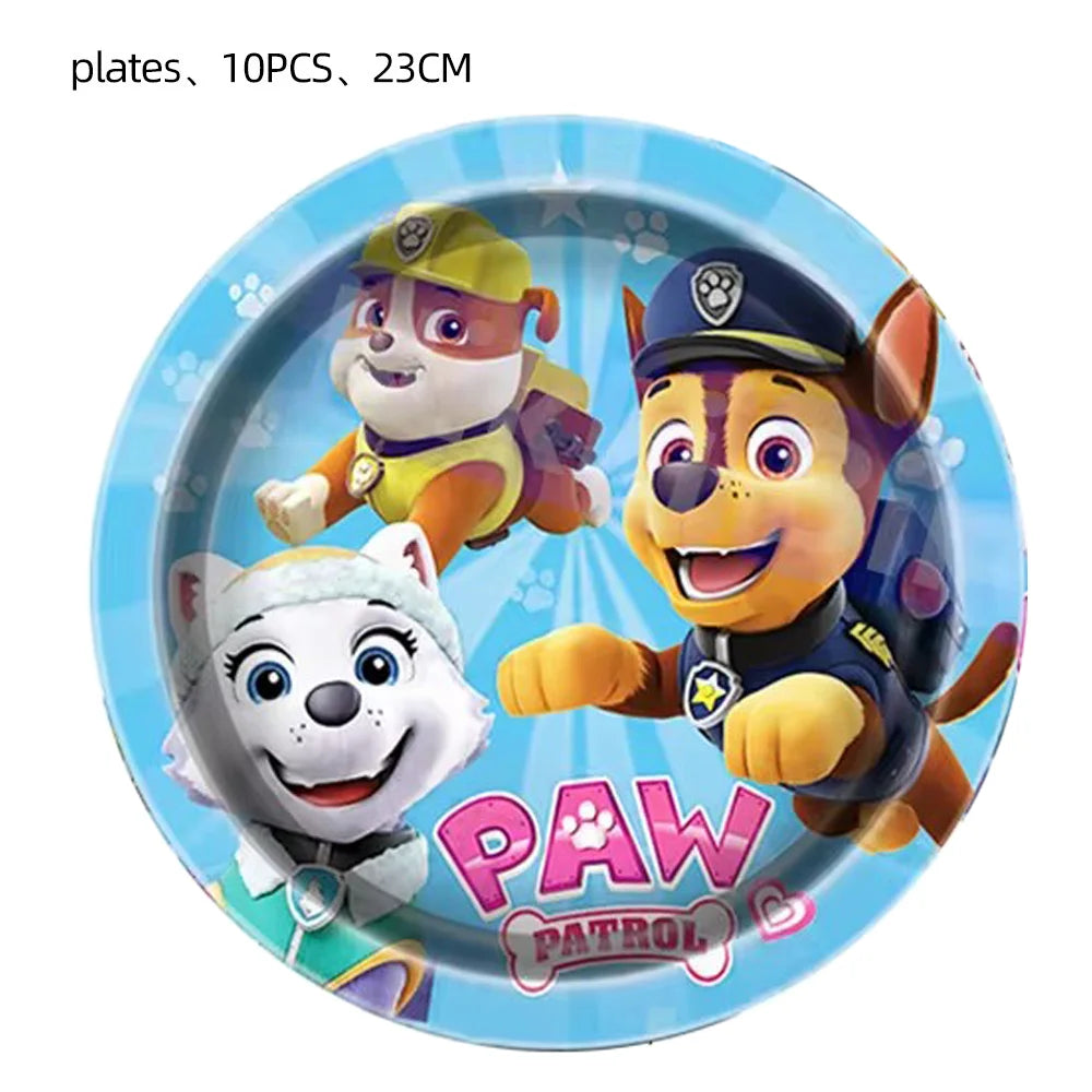 New Paw Patrol Birthday Decoration Dogs Skye Disposable Tableware Cup Plate Tablecloth Baby Shower Kids Girl Boy Party Supplies
