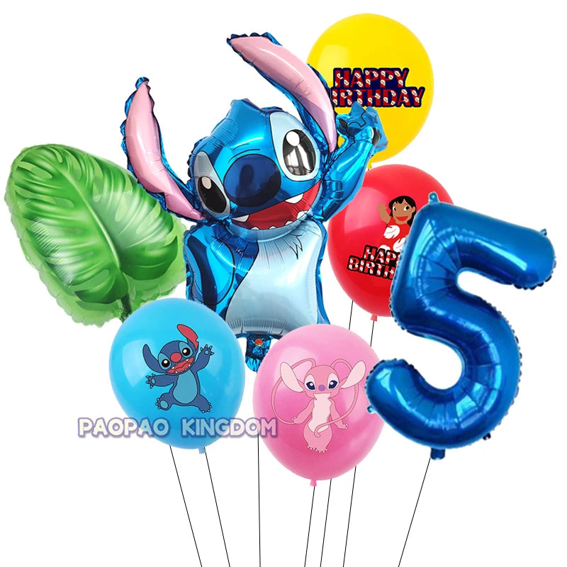 Lilo Stitch 32inch Number Foil Balloons Stitch Birthday Party Supplies Children Balloons Baby Shower Decoration Supplies