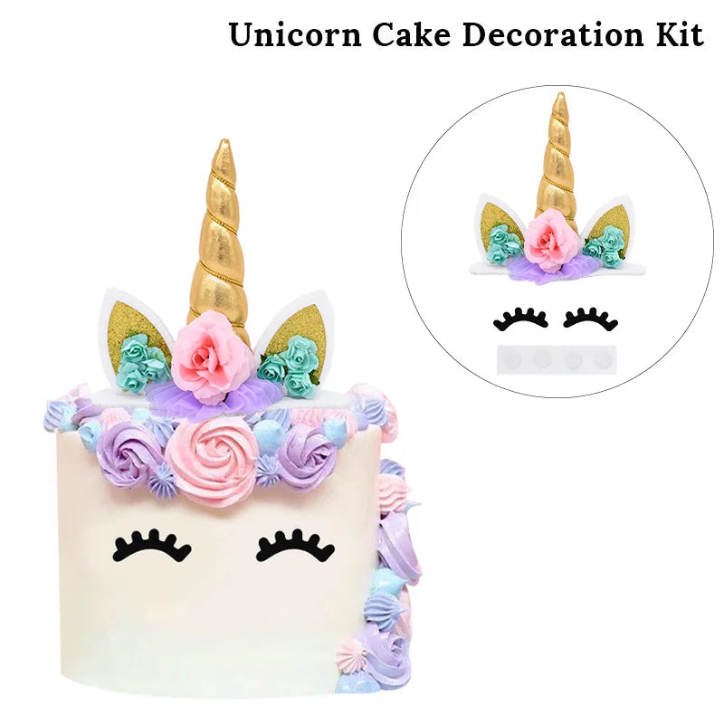 Rainbow Cake Toppers Baby Shower Girl 1st Birthday Party DIY Decoration Kid Cupcake Wrapper Wedding Unicorn Theme Party Supplies