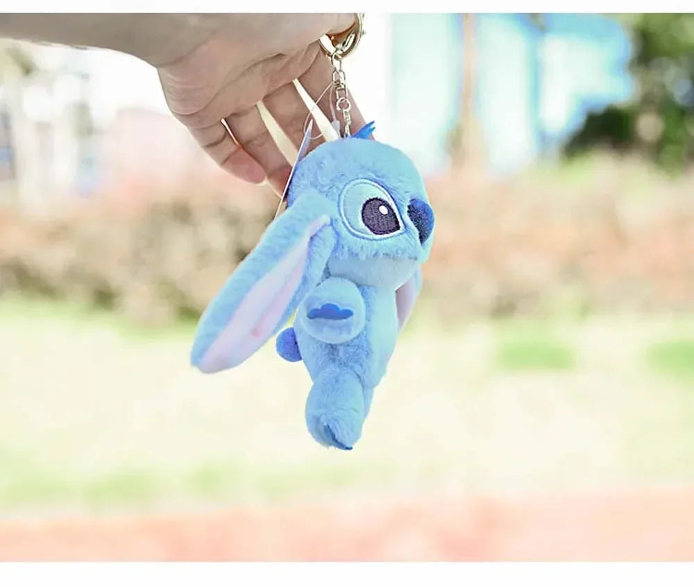 Kawaii Stitch Plush Keychain Toy Lovely Lilo & Stitch Doll Angel Plushies Cute Stuffed Bag Pendant Girls Birthday Gift