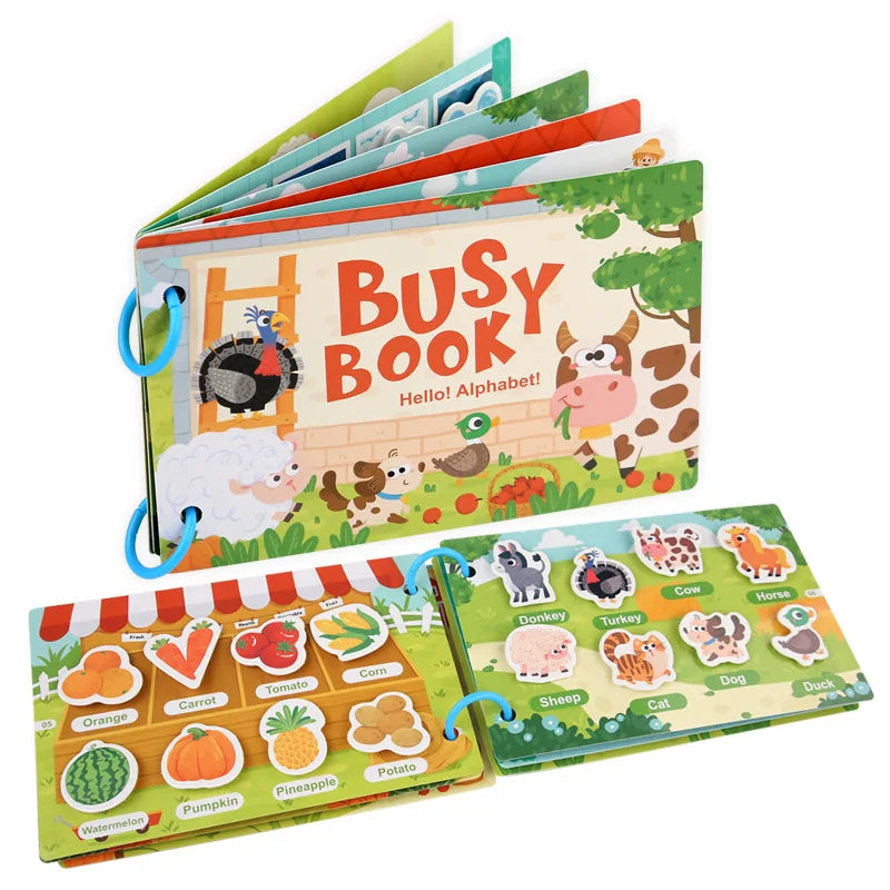 Montessori Children Busy Book My First Quiet Book Paste Early Learning Education Toys Children Matching Game For Kids 2 3 Years