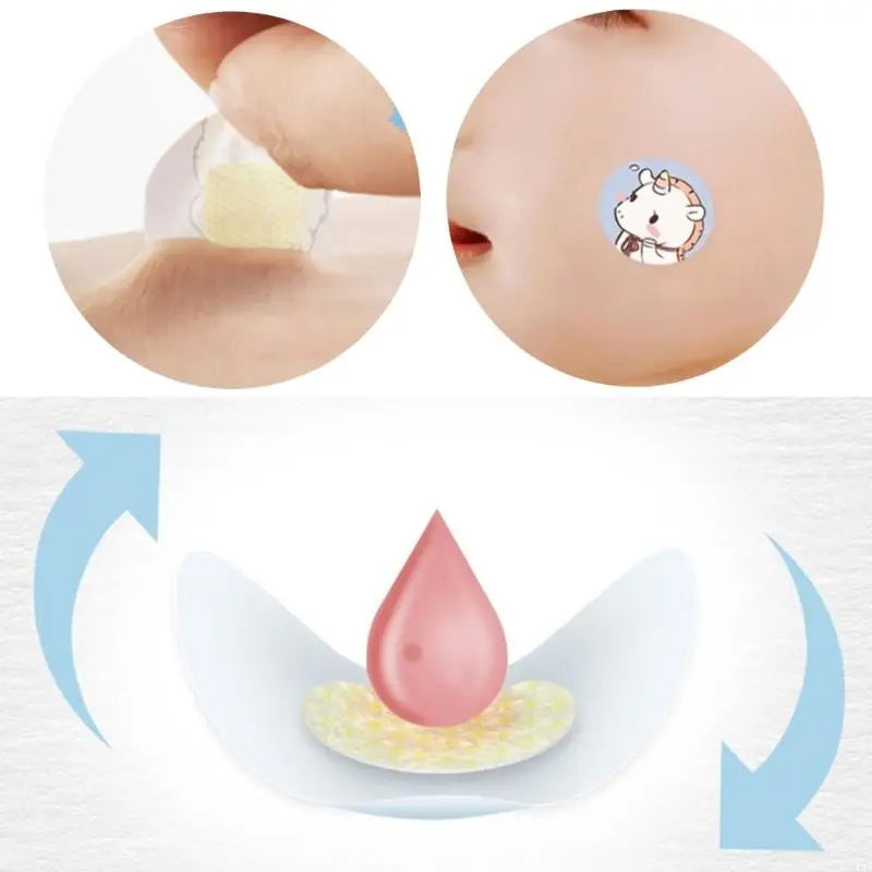 Q1FE 120Pieces Kids Bandages Self-Adhesive Sterile Bandages Round Fisrt Aids
