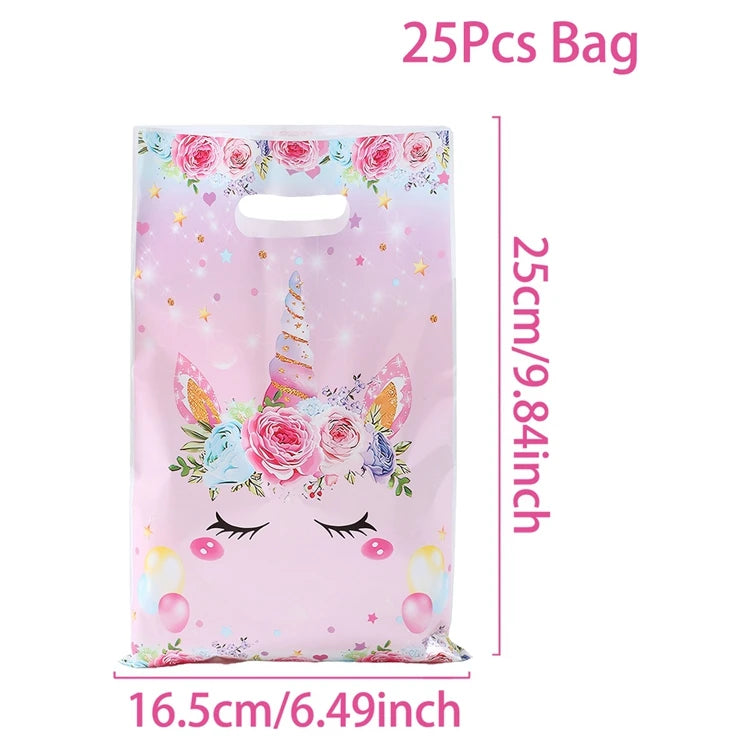 Rainbow Unicorn Handbag Candy Bag Happy 1st Birthday Party Decorations Kids Favors Gift Unicorn Box Baby Shower Girls Supplies