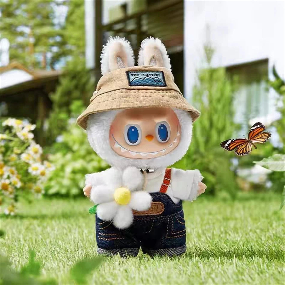 Labubu The Monsters Fall In Wild Series Plush Vinyl Doll Backpack Pendant Decoration Keychain Denim Labubu Fans Collect Gifts