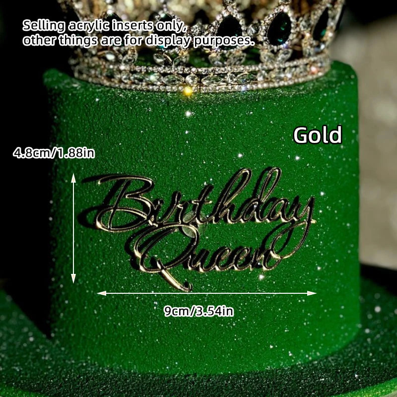 Cake Topper Acrylic Happy Birthday Queen Princess Suitable for Girls Birthday Party Cake Decoration Girls Mitzvah Baby Shower