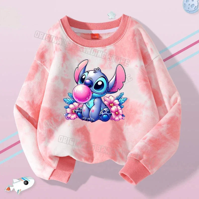 Stitch Tops Sweaters Children Baby Long Sleeve Casual Clothes Boy Girl Sweatshirt Kids Clothing Fall Hood Sweat Shirts Clothes