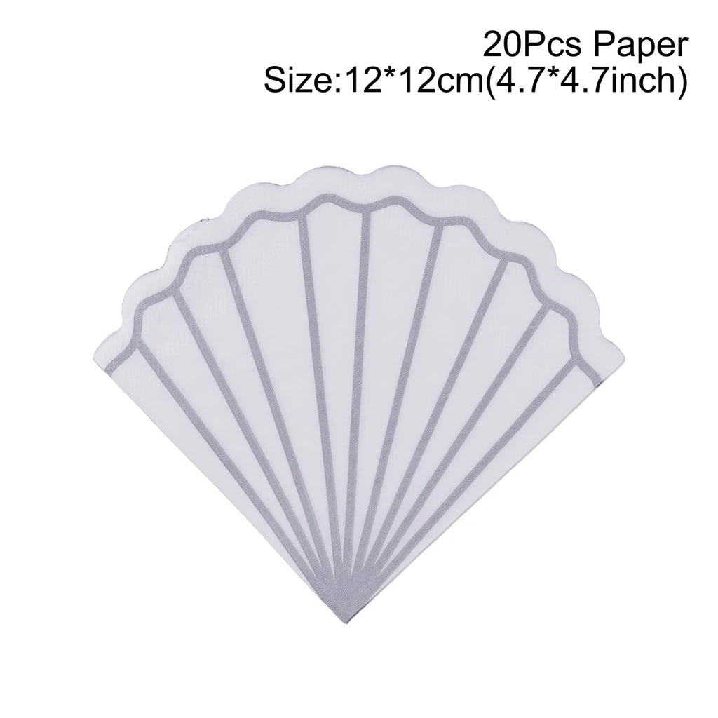Mermaid Party Colorful Shell Disposable Tableware Summer Beach Under The Sea Party Little Mermaid Girls 1st Birthday Party Decor