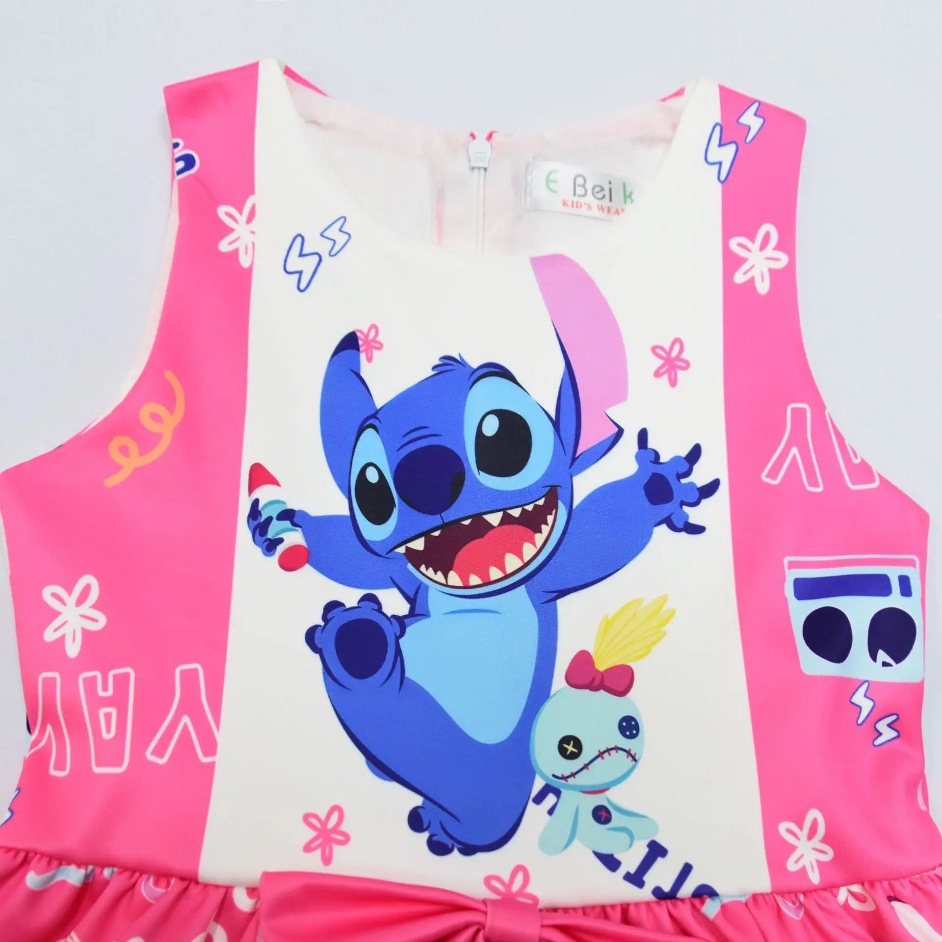 Lilo and Stitch Baby Girls Lilo Stitch Cosplay Princess Dress Kids Birthday Christmas Party Costume Summer Clothes Bow Sundress