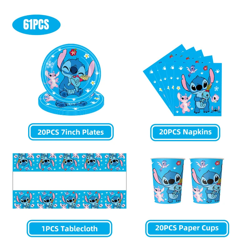 Stitch Party Supplies For Child Lilo And Stitch Birthday Party Decorations Balloons Banner Tablecloth Backdrop Tableware