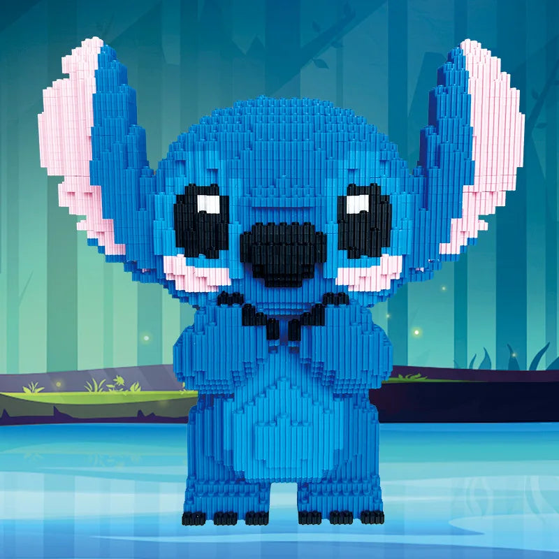 Cute Stitch Building Block Toys Small Particle Bricks DIY 3D Model Assembly Children's Building Block  Toys Birthday Gift
