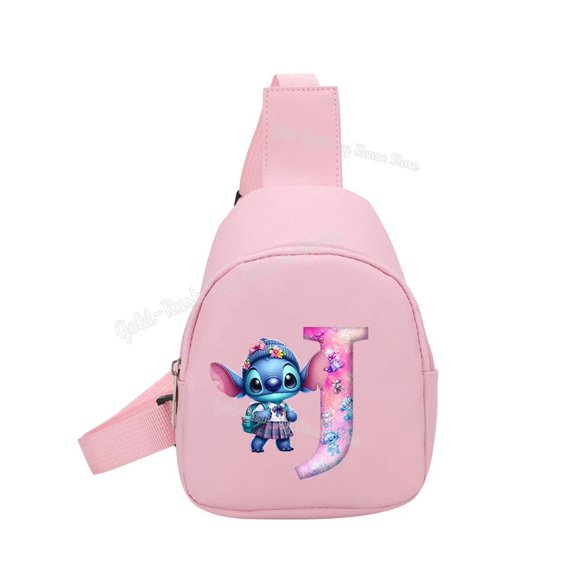 Cartoon Lilo&stitch Pu Chest Bag Mini Outdoor ShoulderBag Boy Girl Satchel Bags Costume Accessories Students Crossbady Bag Purse