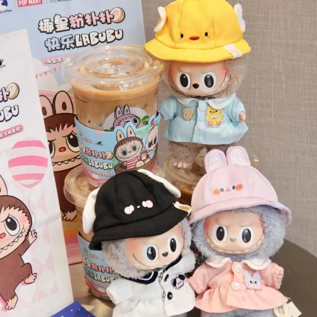 Only Skirt Hat 17cm Labubu Cute Mini Plush Doll'S Clothes Outfit Accessories Clothing Diy Kid Gift Kawaii Doll Clothes Girl Toys