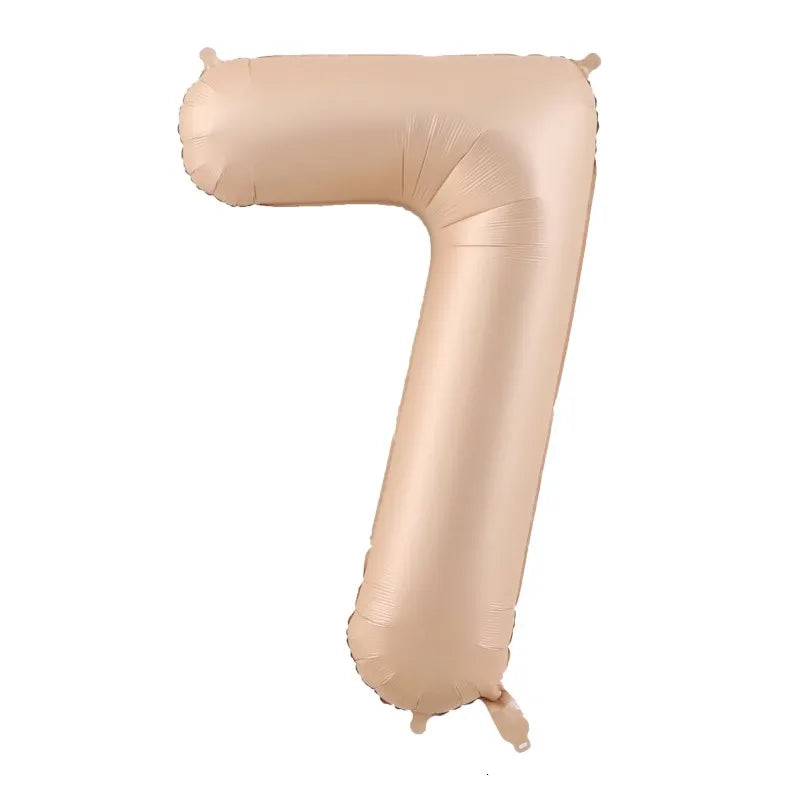 32/40Inch Cream Color Number Balloons 1-9 Large Digital Foil Helium Ball Girl Kids Adult Happy Birthday Party Decoration Wedding