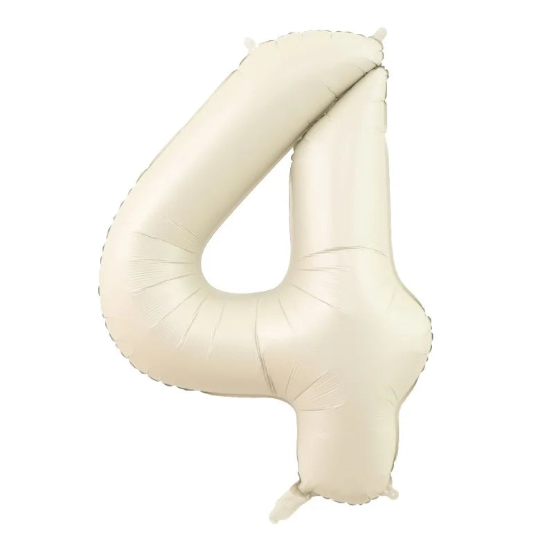 32/40Inch Cream Color Number Balloons 1-9 Large Digital Foil Helium Ball Girl Kids Adult Happy Birthday Party Decoration Wedding