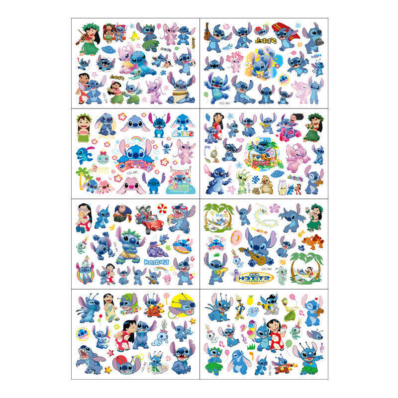 New Interstellar Baby Stitch Cartoon Tattoo Stickers Children Stitch Water Transfer Disposable Tattoo Stickers Toys Kawaii Gift
