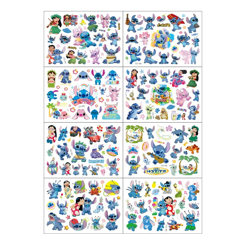 New Interstellar Baby Stitch Cartoon Tattoo Stickers Children Stitch Water Transfer Disposable Tattoo Stickers Toys Kawaii Gift