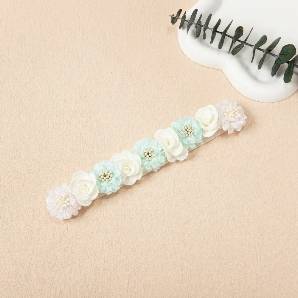 Charming Flower Baby Girl Headband Elastic Nylon Hair Band for Newborns Toddlers Soft Kids Turban Baby Hair Accessories for Girl