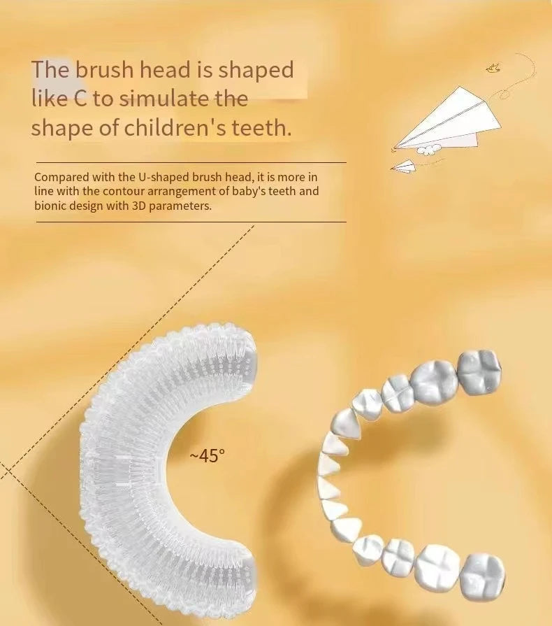 U-Shaped Electric Rechargeable Toothbrush For Children, Oral Care For Boys And Girls Over 2 Years Old, Tooth Cleaning And Brush