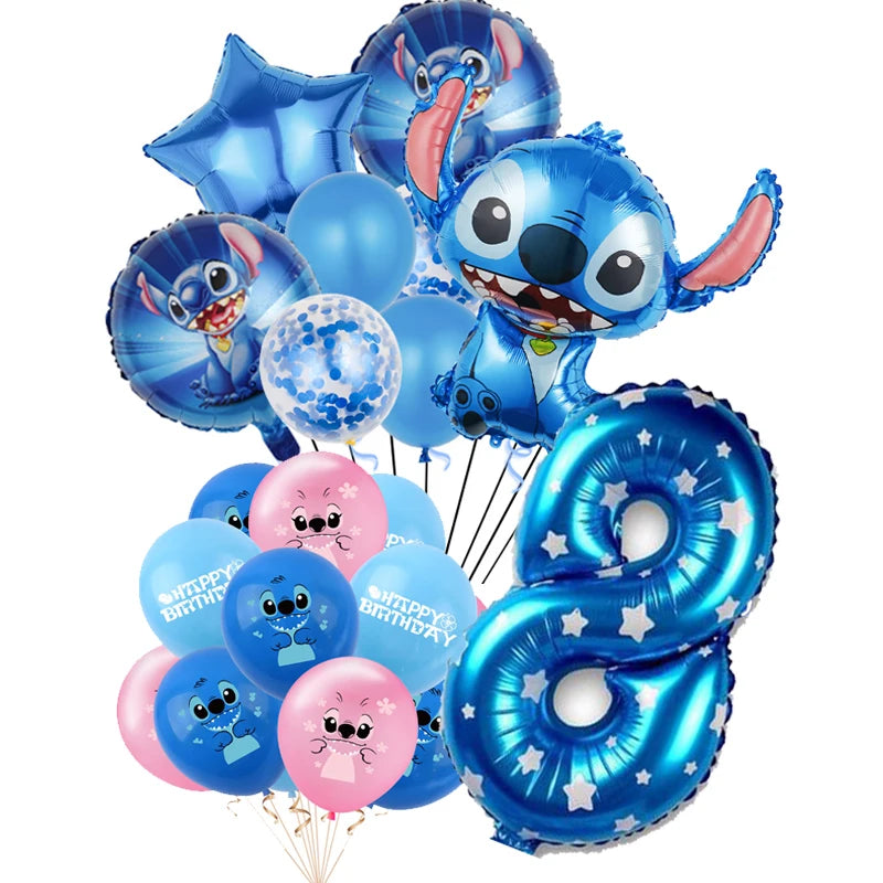 Lilo and Stitch Birthday Decorations Tableware Paper Cups Plate Napkins Cake Topper Balloons Birthday Decor Party Supplies Gift