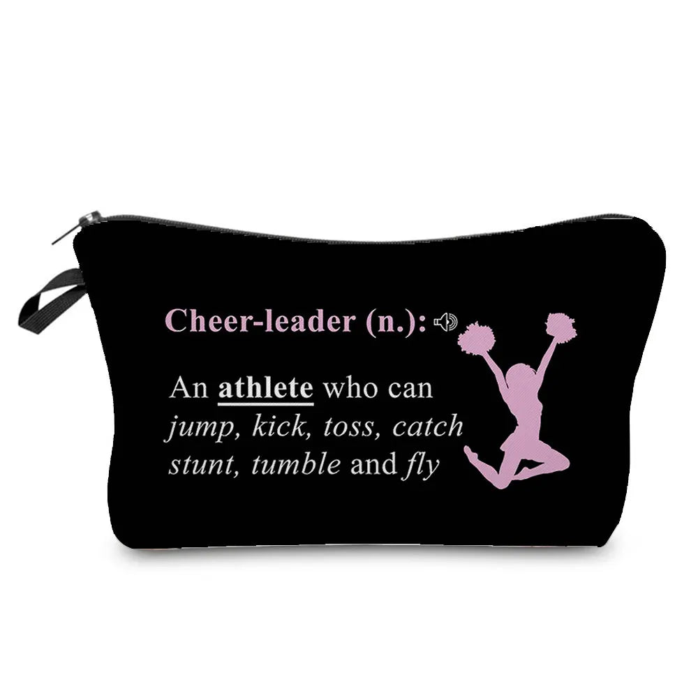 Cheerleading Girl Makeup Bag Club Gift Bag Female Portable Custom Pattern Cosmetic Bag Travel Organizer Storage Bag Toiletry Kit