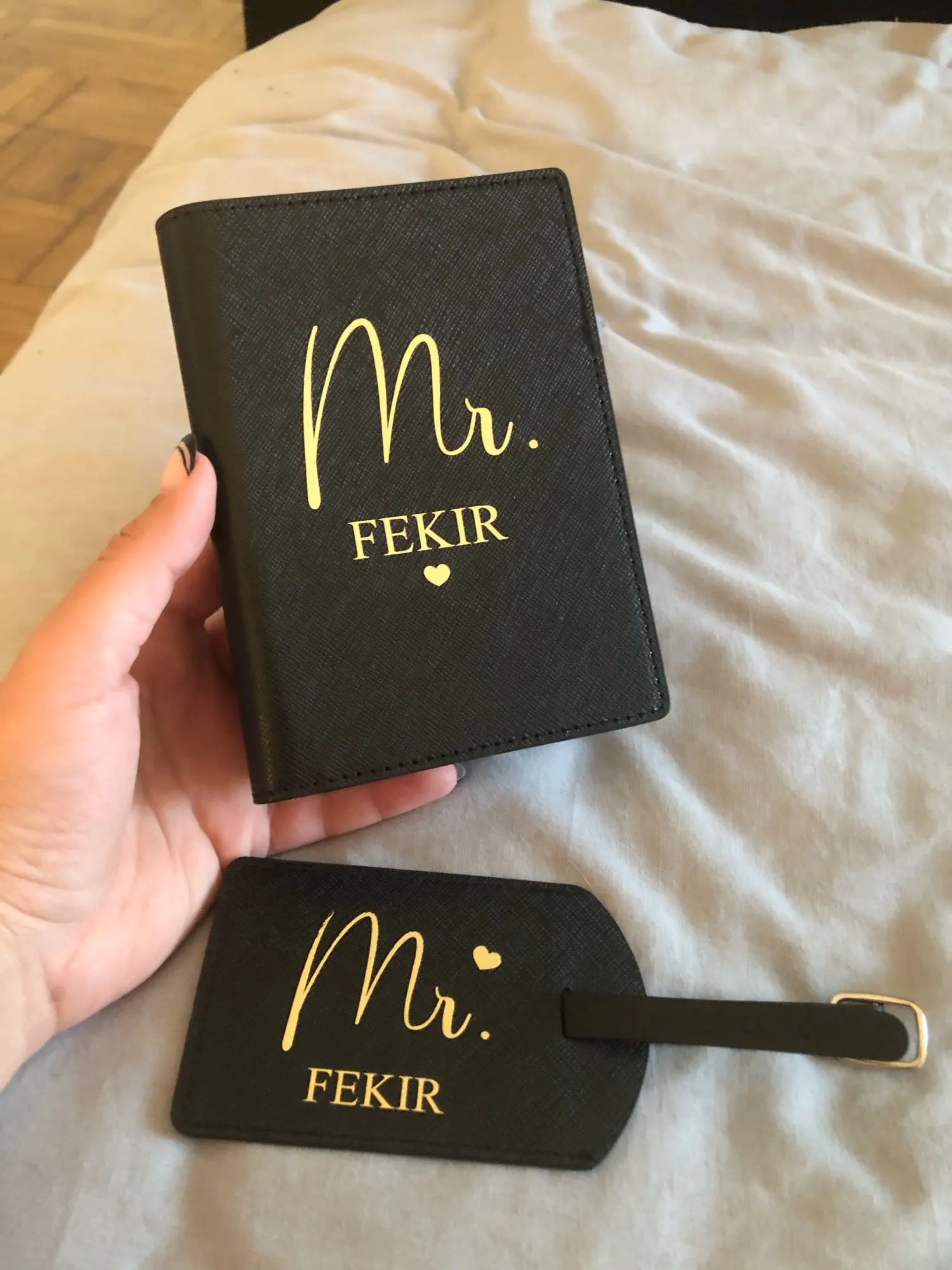 Personalized Passport Holder Leather Luggage Tag Travel Wallet Set Custom Bridesmaid Gifts Proposal For Her Christmas Gifts