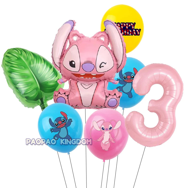 Lilo Stitch 32inch Number Foil Balloons Stitch Birthday Party Supplies Children Balloons Baby Shower Decoration Supplies