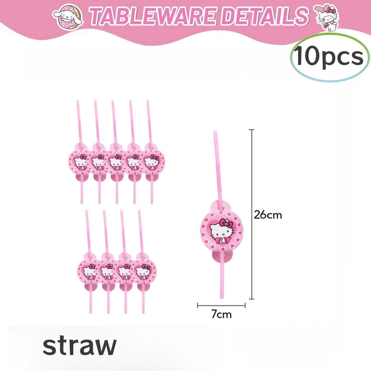 Hello Kitty Birthday Party Decorations Kawaii Cat Tableware Plate Tablecloth Baby Shower DIY stickers Girls Gifts Party Supplies