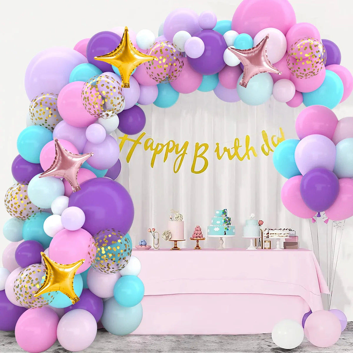 Colorful Rainbow Balloons Garland Arch Kit Wedding Unicorn Birthday Party Decor Kids Baby Shower Birthday Latex Balloons