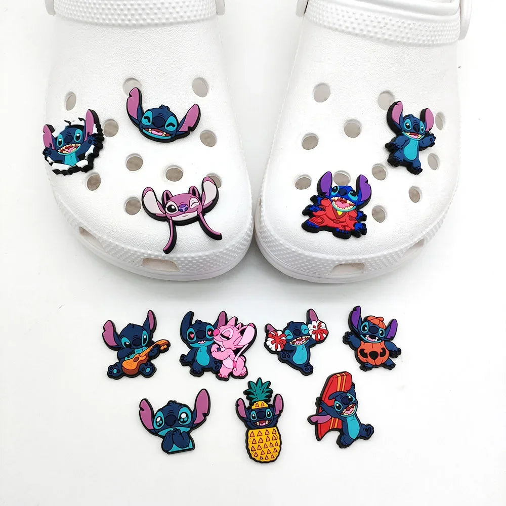 12pcs Stitch Collection Shoe Charms for Crocs DIY Shoe Decorations Accessories Shoe Sandal Decorate for Kids Party Gift