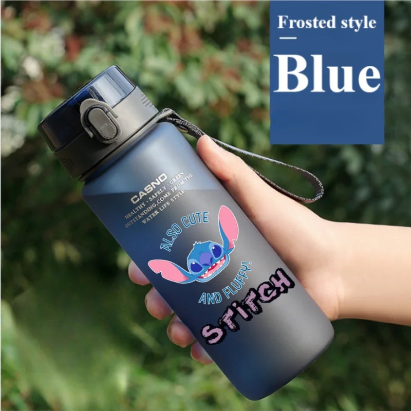 Lilo&Stitch 560/800/400ML Water Cup Children Portable Plastic Transparent Straw Stitch Outdoor Large Capacity Sport Water Bottle