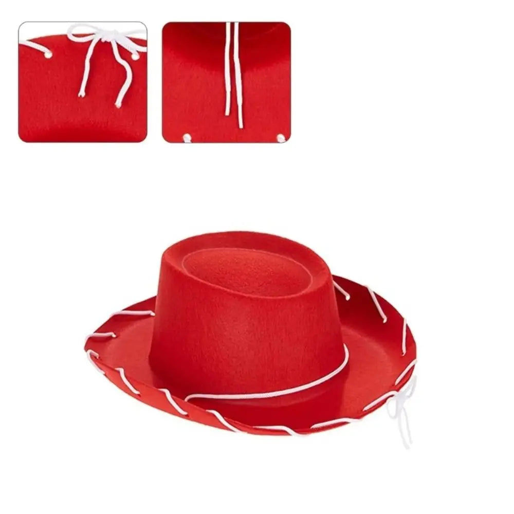 Adjustable Western Big Eaves Cowboy Hat Kids Cosplay Costume Prop Dress-up Jazz Hat Felt Princess Hat Party Cowgirl Hat