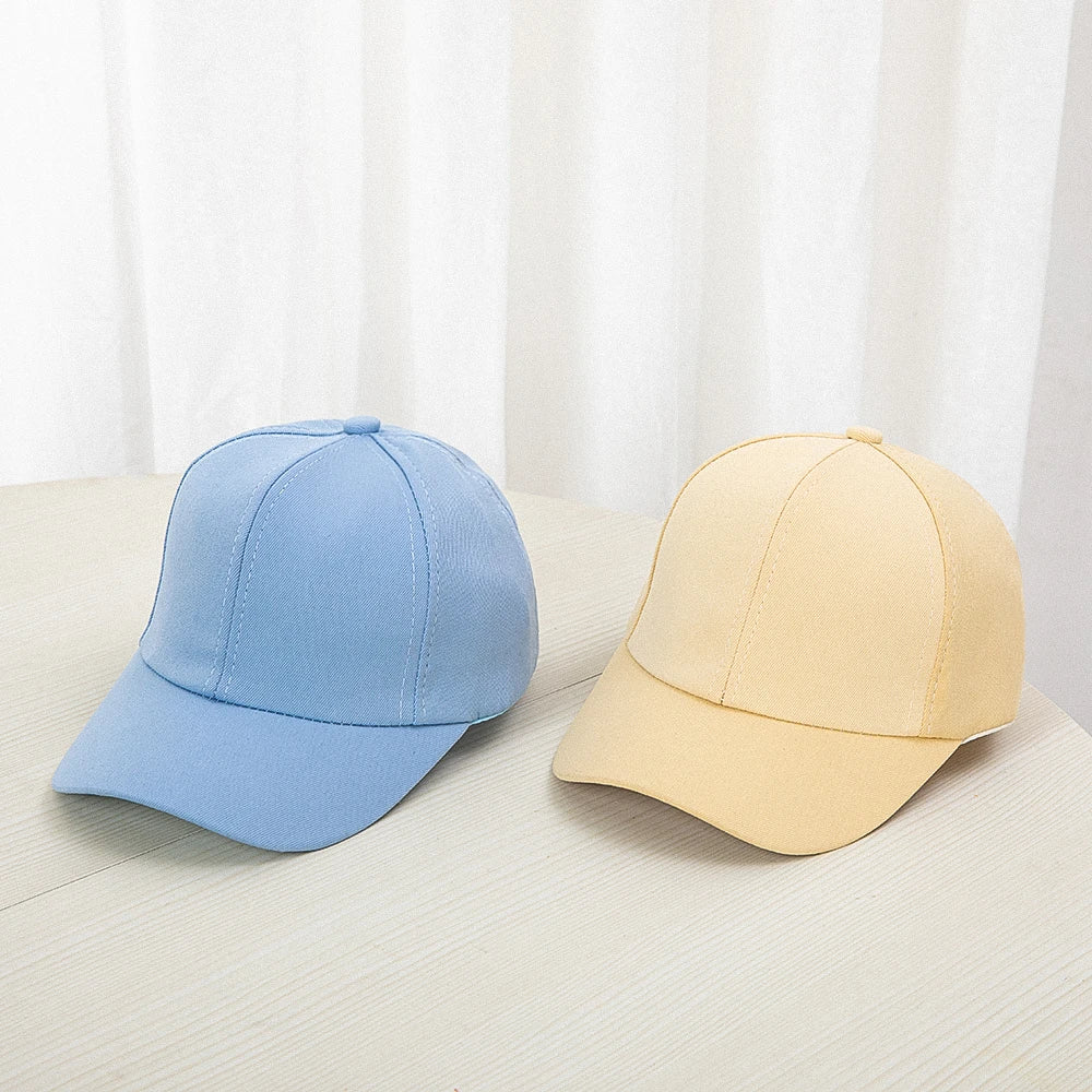 1pcs 2024 New   Fashion Candy Color Kids Baseball Cap  Sun Protection Adjustable Travel Children Baseball Cap