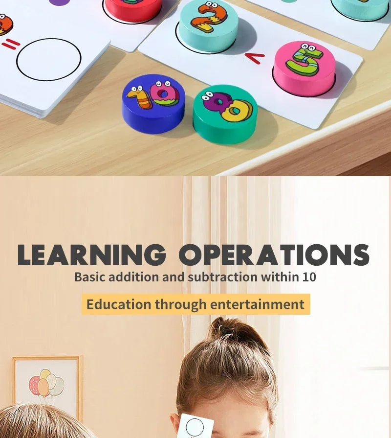 Kids learning 1-10 Numbers Counting Toy, Digital operation card, Digital Math Match Game Toys, Halloween/Christmas
