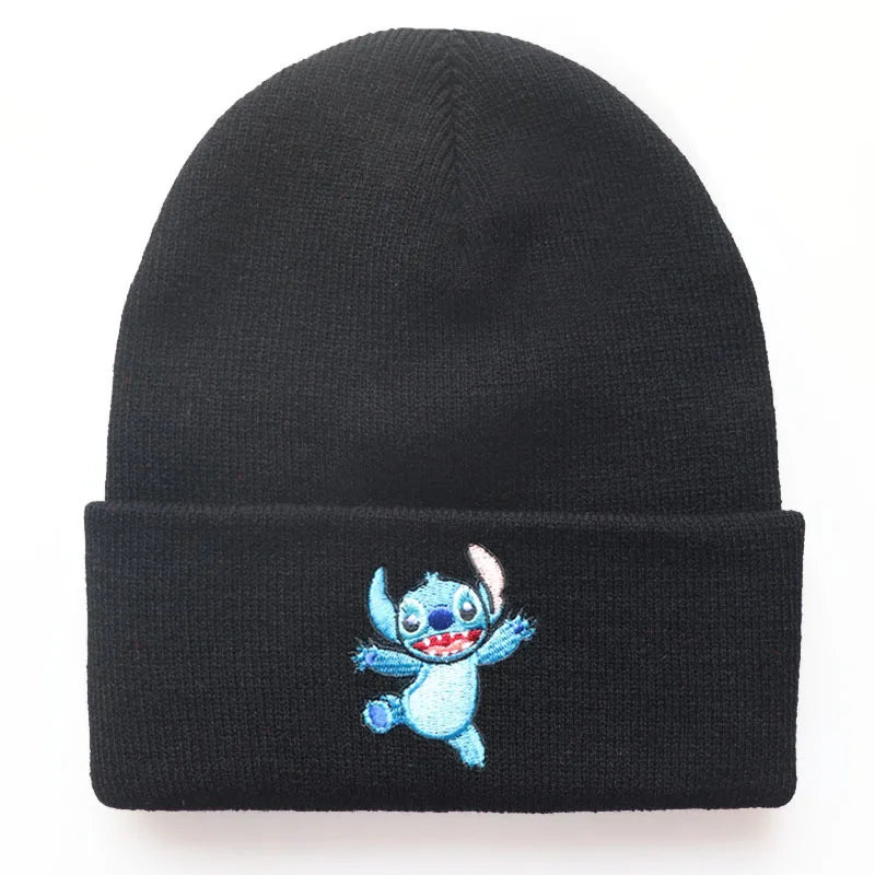 Winter Child Anime Beanies Hats Girls Boys Students Cute Cartoon Loli Stitch Knitted Keep Warm Windproof Skullies Caps Gifts