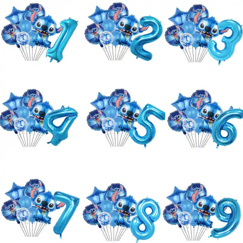 Stitch Decoration Birthday Girl Boy Tableware Set Tablecloth Candy Bag Foil Balloon Backdrop Kids Lilo and Stitch Party Supplies