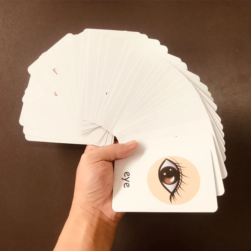36pcs Children Cognition Cards Body Parts Animal Fruits Double Side Flashcards Montessori Baby Kids Early Educational Toys Gifts