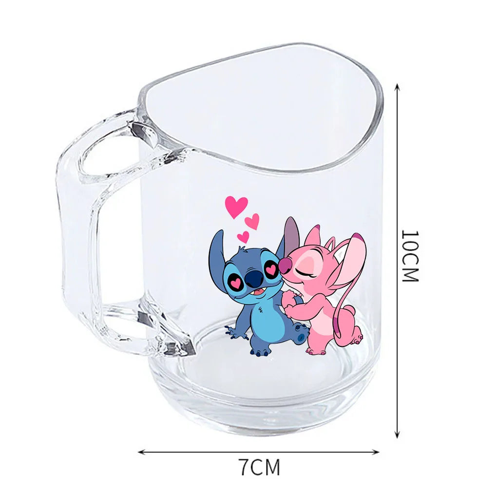 Stitch Lilo and Stitch animation peripheral cartoon printed transparent resin mouthwash and toothbrush cup anti-fall water cup