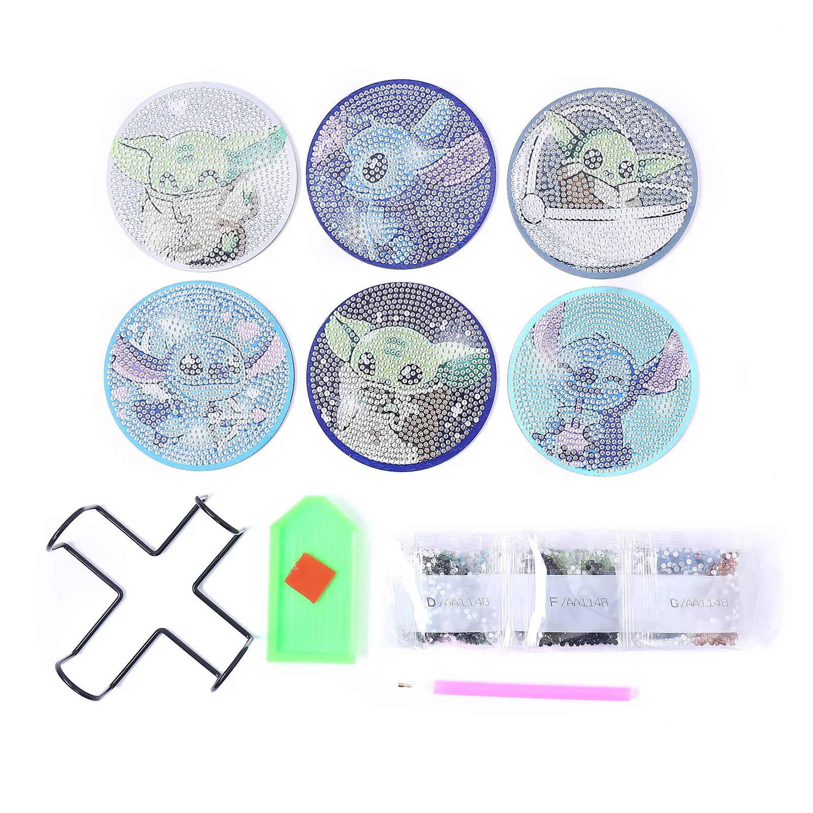 5DDIY Wooden Dot Diamond Cup Cushion with Thermal Insulation and Anti Slip Diamond Painting Stitch Coffee Cup Cushion