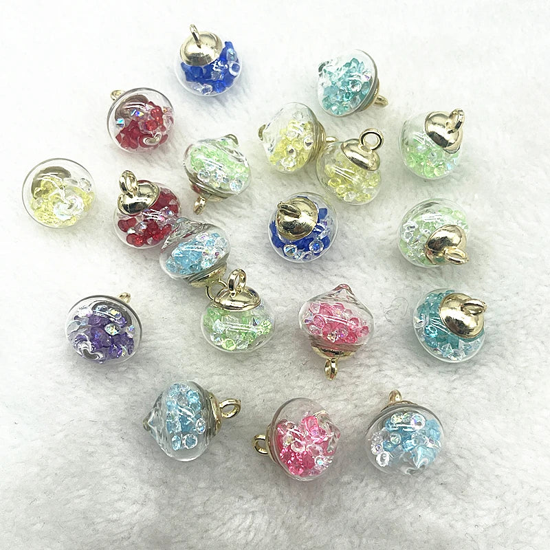 New 16mm Colorful Transparent Ball Glass Star/Round Charms Pendant Find Hair Accessories Jewelry Charms Earring