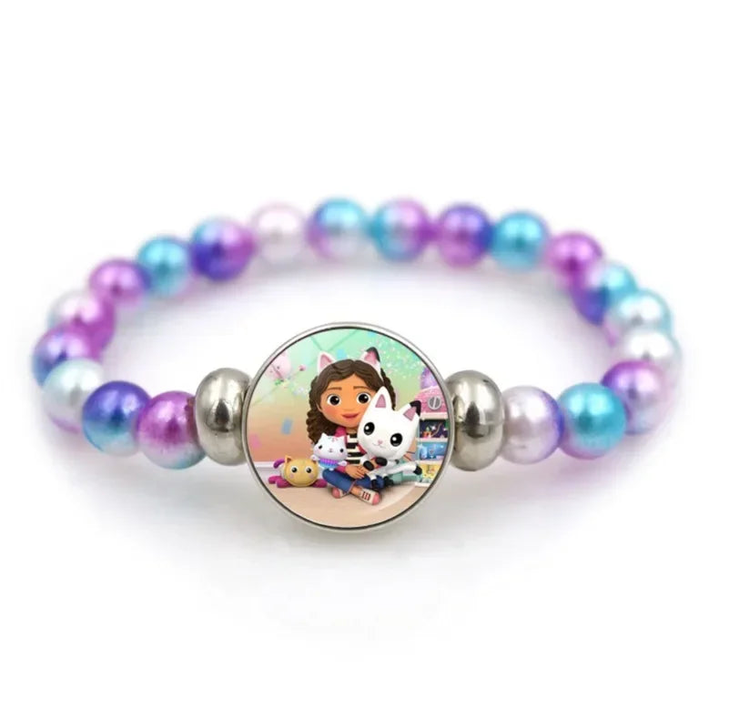 Gabby Dollhouse Bracelet Fashion Beaded Wristband Cartoon Anime Jewelry Accessories Kids Girls Boys Birthday Baby Shower Gifts