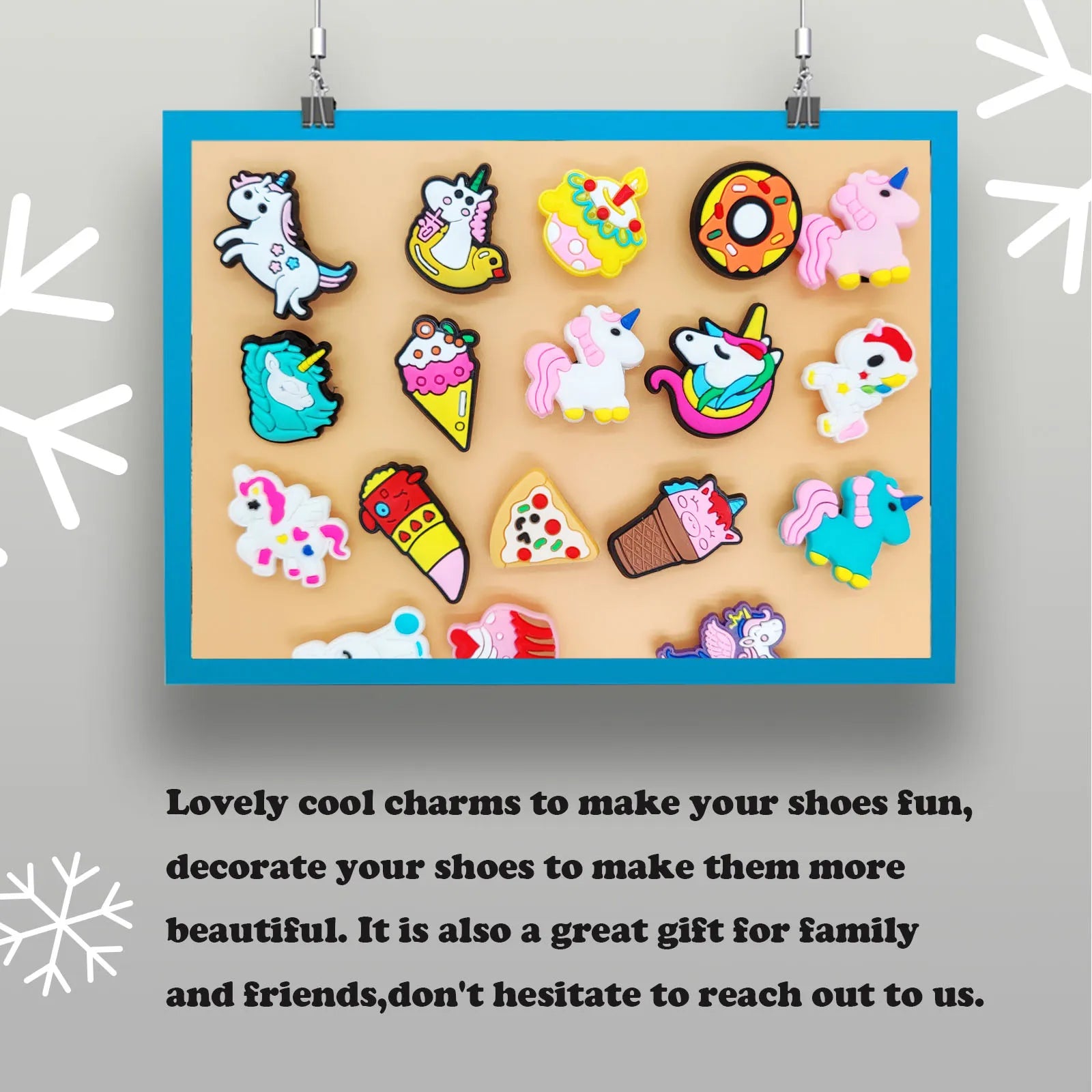 18Pcs Cute Unicorn Shoe Decorations Charms for Crocs Shoe Ornaments Perfect For Christmas And Birthday Party