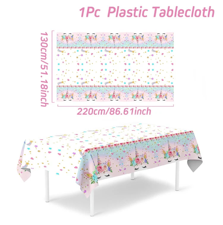 Unicorn Party Decoration Disposable Tableware Unicorn Birthday Party Decorations Kids Baby Shower Girl Birthday Party Supplies