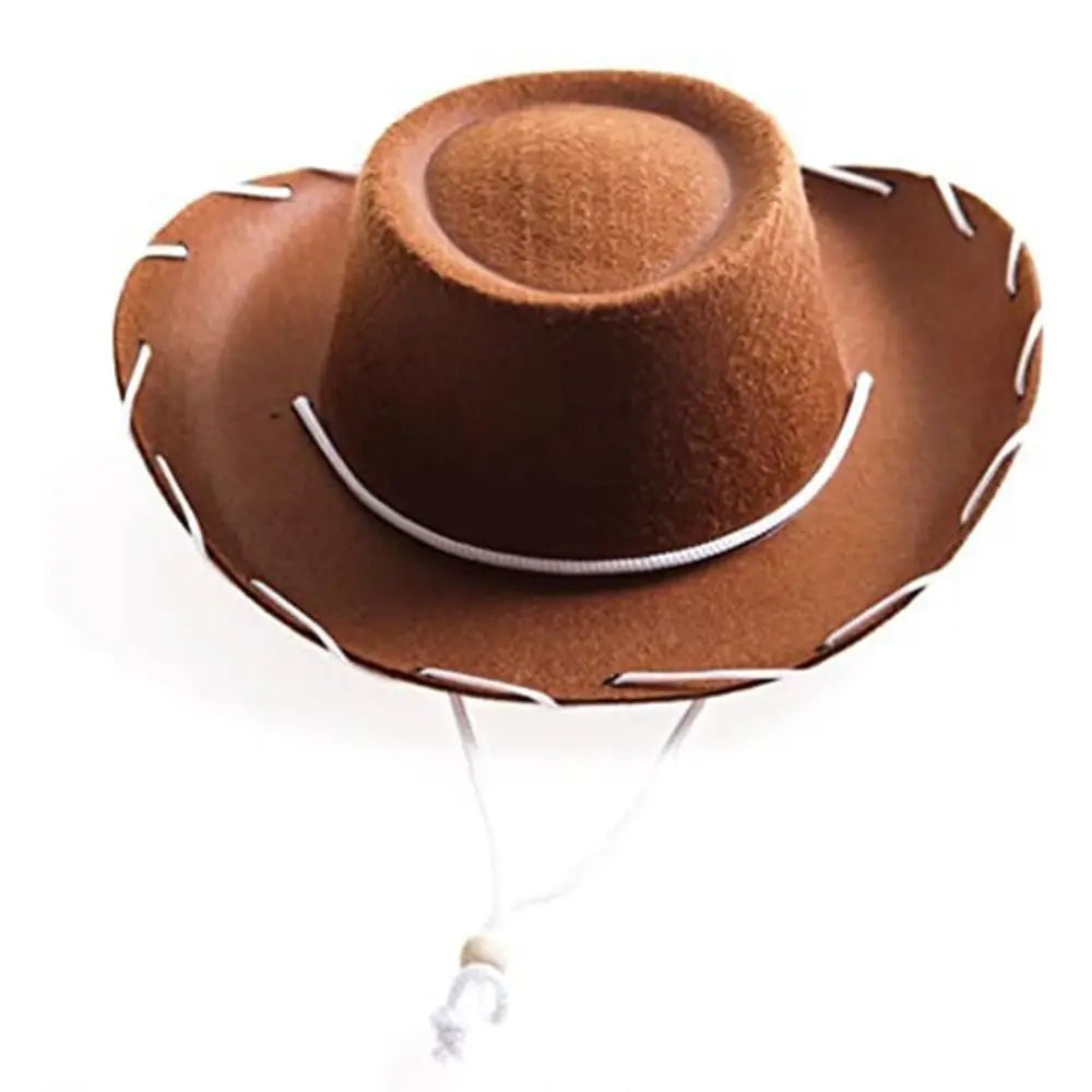 Adjustable Western Big Eaves Cowboy Hat Kids Cosplay Costume Prop Dress-up Jazz Hat Felt Princess Hat Party Cowgirl Hat