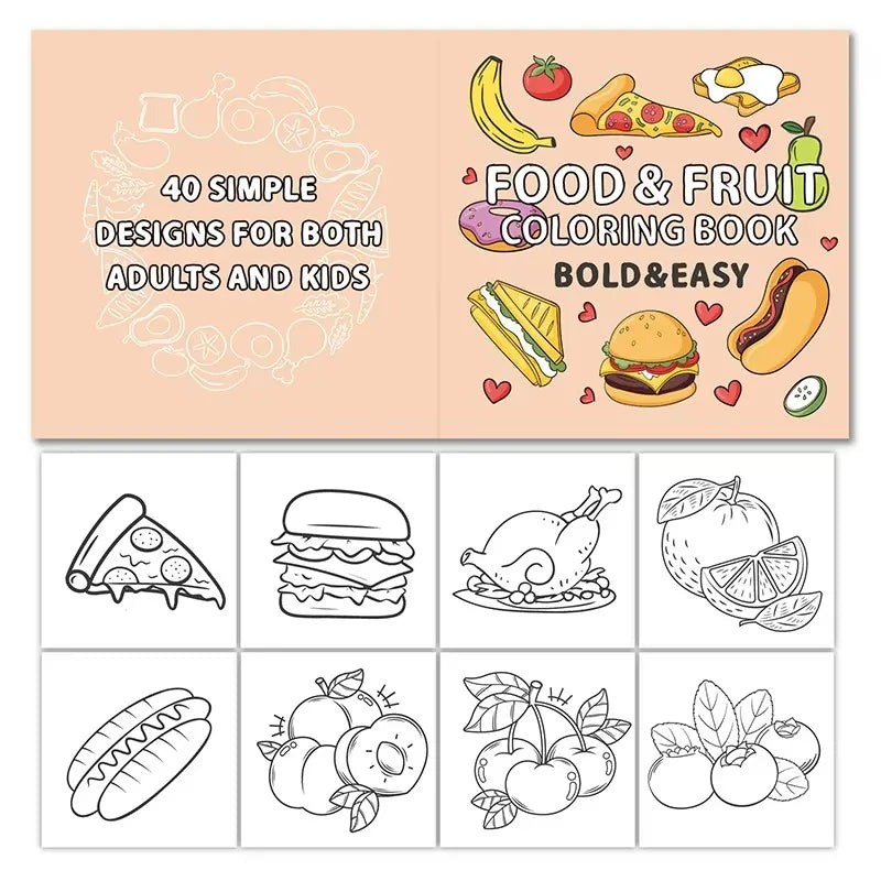 Food And Fruit Coloring Book Food & Drink Colouring Book Bold And Easy Colouring Book For Family Fun And Creative Relaxation