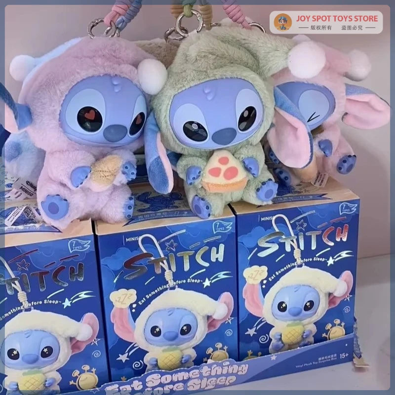 Miniso New Stitch Eat Some Thing Before Sleep Series Vinyl Blind Box Bag Pendant Cute Plush Doll Mystery Box Toy Surprise Gifts