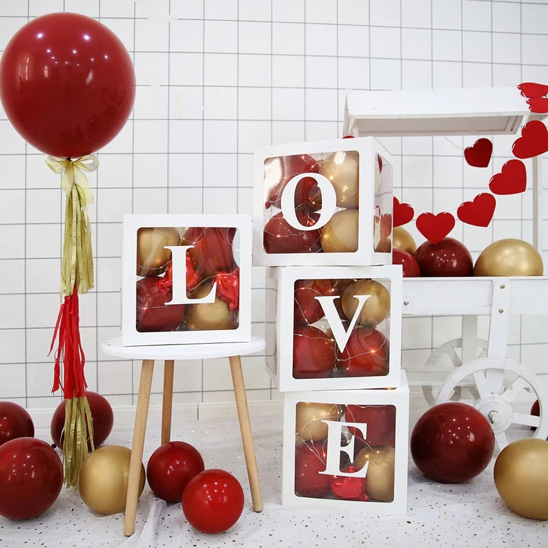 Transparent Balloon Box Baby Shower Decoration Boy Girl 1st Birthday Party Decorations Kids Wedding Decor Babyshower Supplies