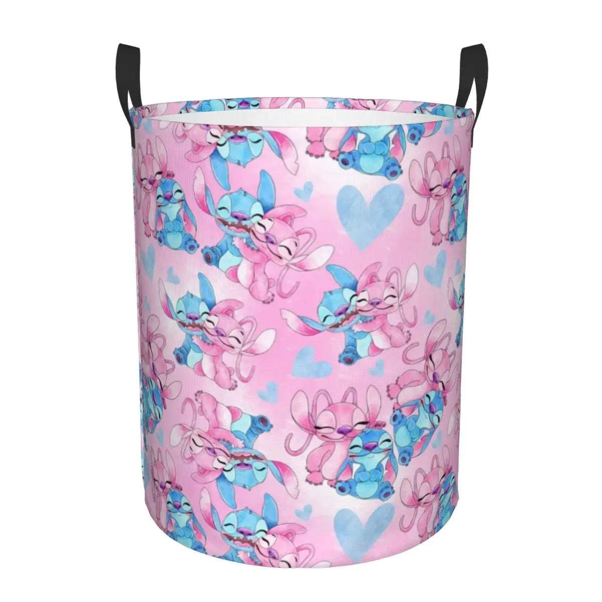 Customized SLilo And Stitch Cartoon Laundry Hamper Large Storage Basket Anime Kids Nursery Toy Organizer