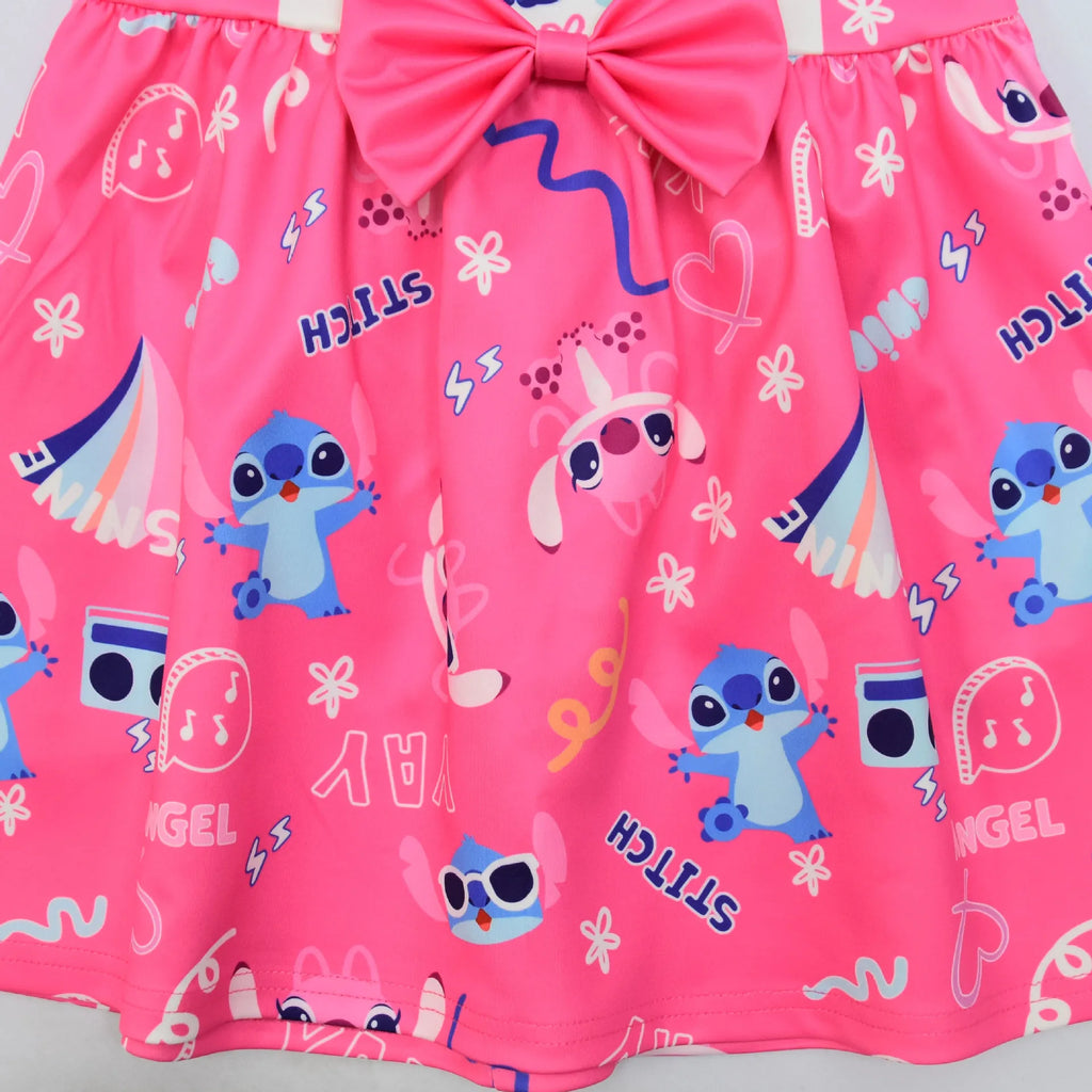 Lilo and Stitch Baby Girls Lilo Stitch Cosplay Princess Dress Kids Birthday Christmas Party Costume Summer Clothes Bow Sundress