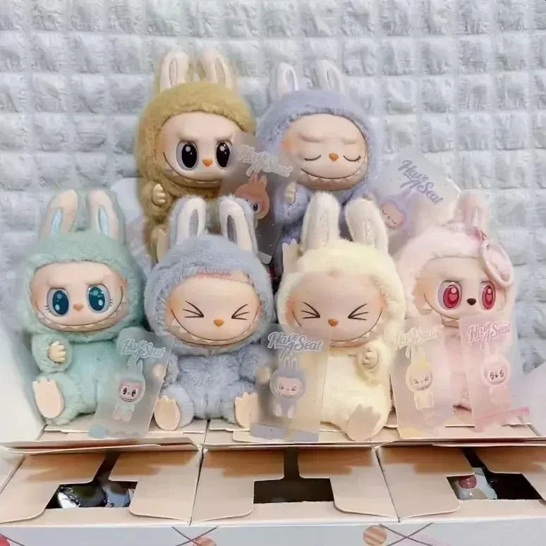 Macaron 2nd The Monsters Labubu Sitting Party Vinyl Plush Blind Box Decorative Surprise Box Doll Collection Decoration Gifts