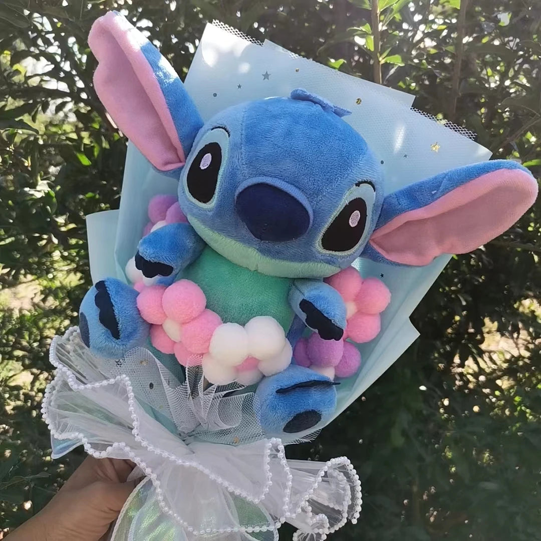 Anime Lilo and Stitch Bouquet Cartoon Stuffed Plush Doll Toy Animals Valentine's Day Christmas Birthday Wedding Party Gifts